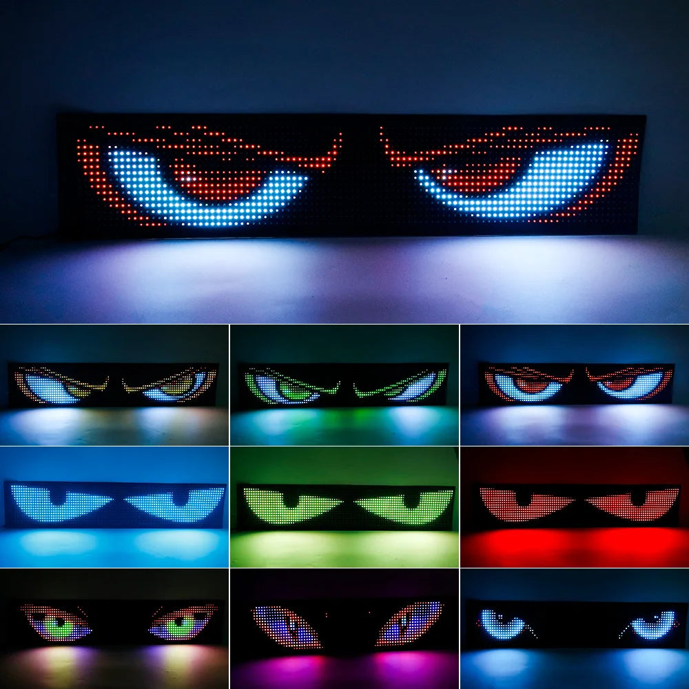 LED Matrix Pixel Panel Scrolling Bright Advertising LED Signs Flexible RGB Car Pattern Graffiti Scrolling Text Animation USB 5V