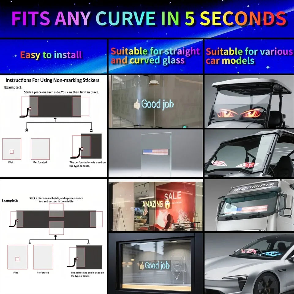 LED Matrix Panel AI Voice Function Devil's Eye Flexible Screen App Control DIY Programmable Lighting for Car Decor Accessories