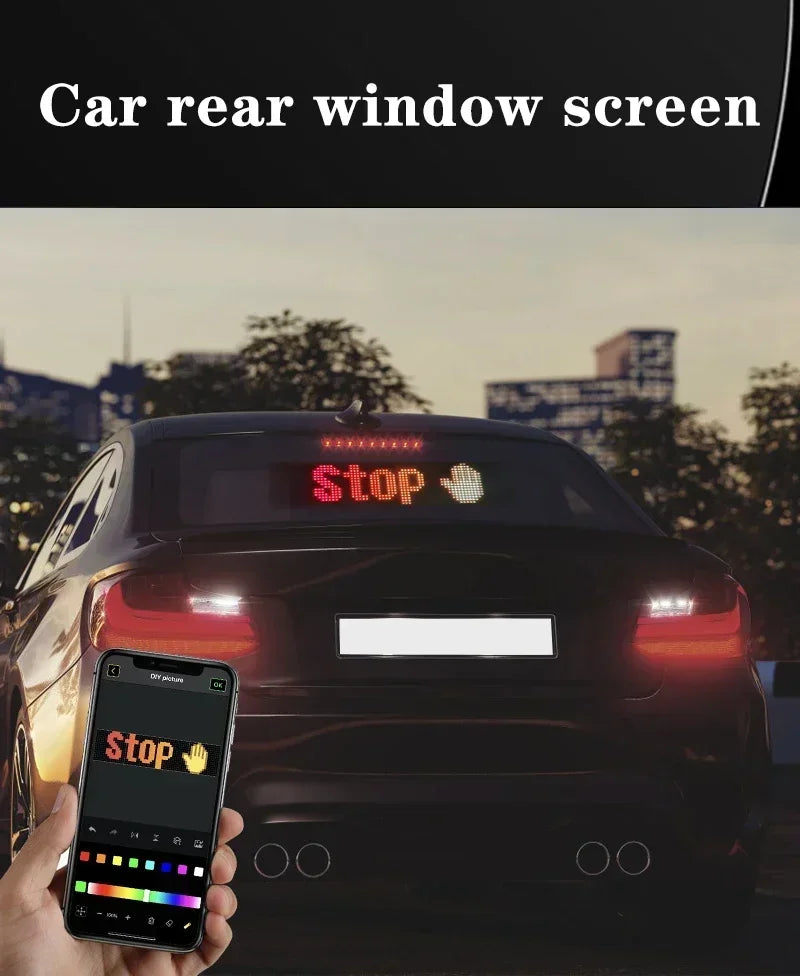 LED Matrix Pixel Screen App Bluetooth Control Flexible Display Screen DIY Programmable USB Plug-in Car Stores Hotels Bars Party