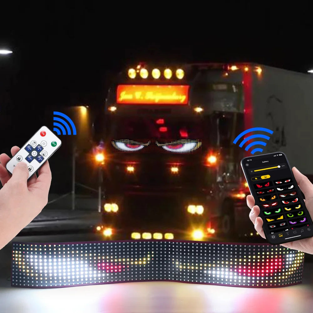 LED DIY Matrix Pixel Panel Led Display APP Control Truck Custom Text Pattern Lighting Flexible Screen Music Mode Devil Eye Light
