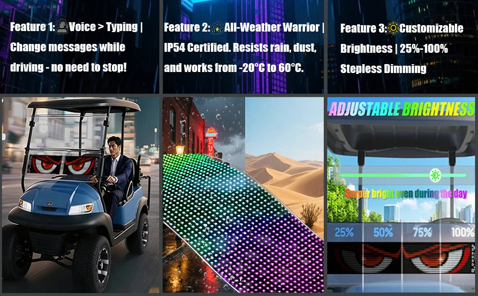 LED Matrix Pixel Panel Light Bluetooth App 12V 24V Control Scrolling Advertising LED Car Sign Animation Programmable For Car Sho