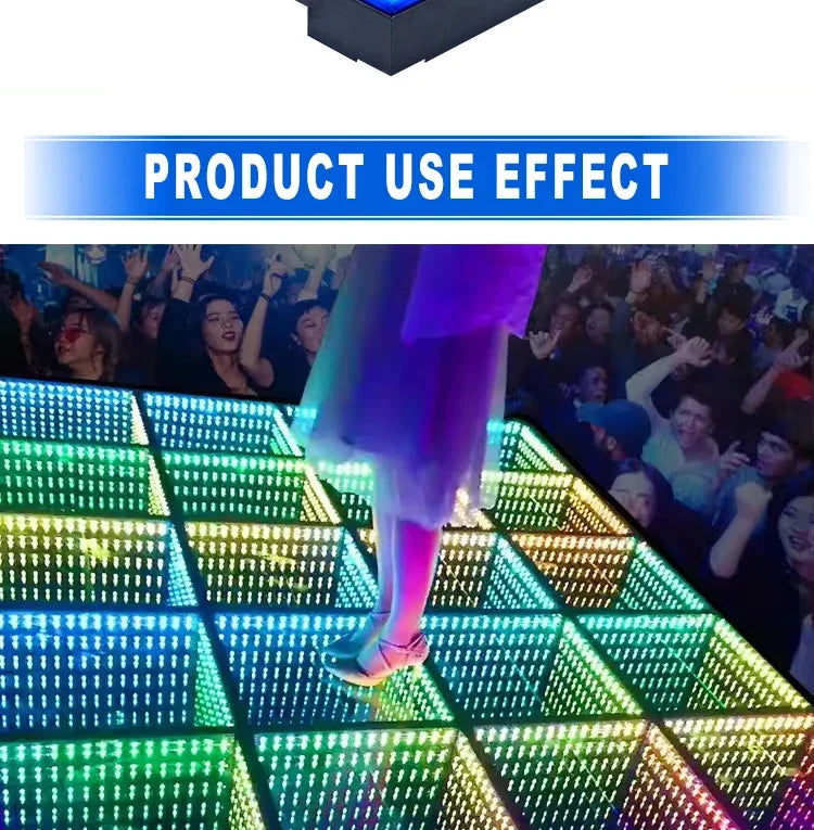 0.5x0.5m Stage LED Dance Floor Light 3d Mirror Abyss Tempered Glass LED Dancing Floor Tiles for DJ Disco Club Wedding Party