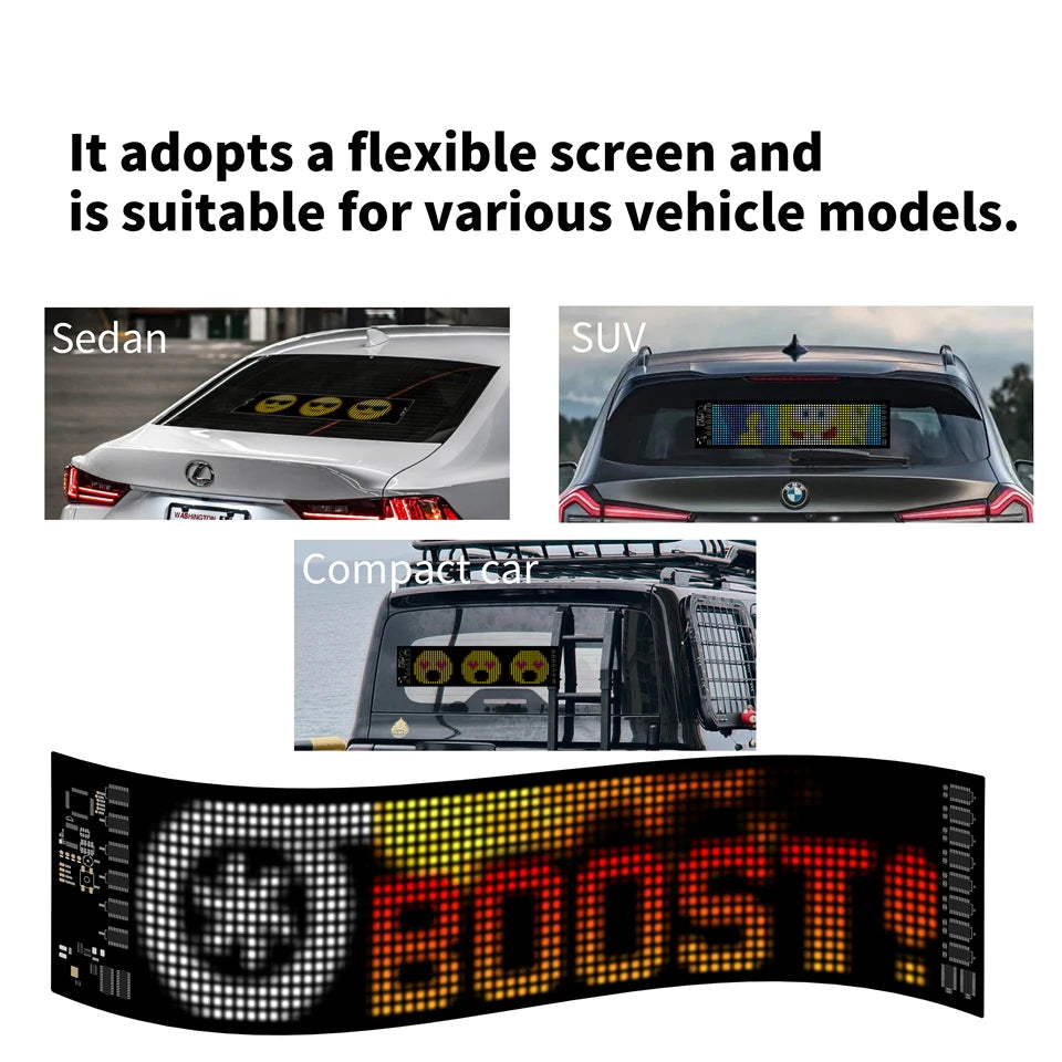LED Matrix Panel Rolling Advertisement LED Sign with AI APP Remote Programmable Logo Light for Car Shops Offices Restaurants