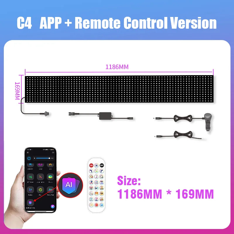 LED Matrix Pixel Panel Light Bluetooth App 12V 24V Control Scrolling Advertising LED Car Sign Animation Programmable For Car Sho