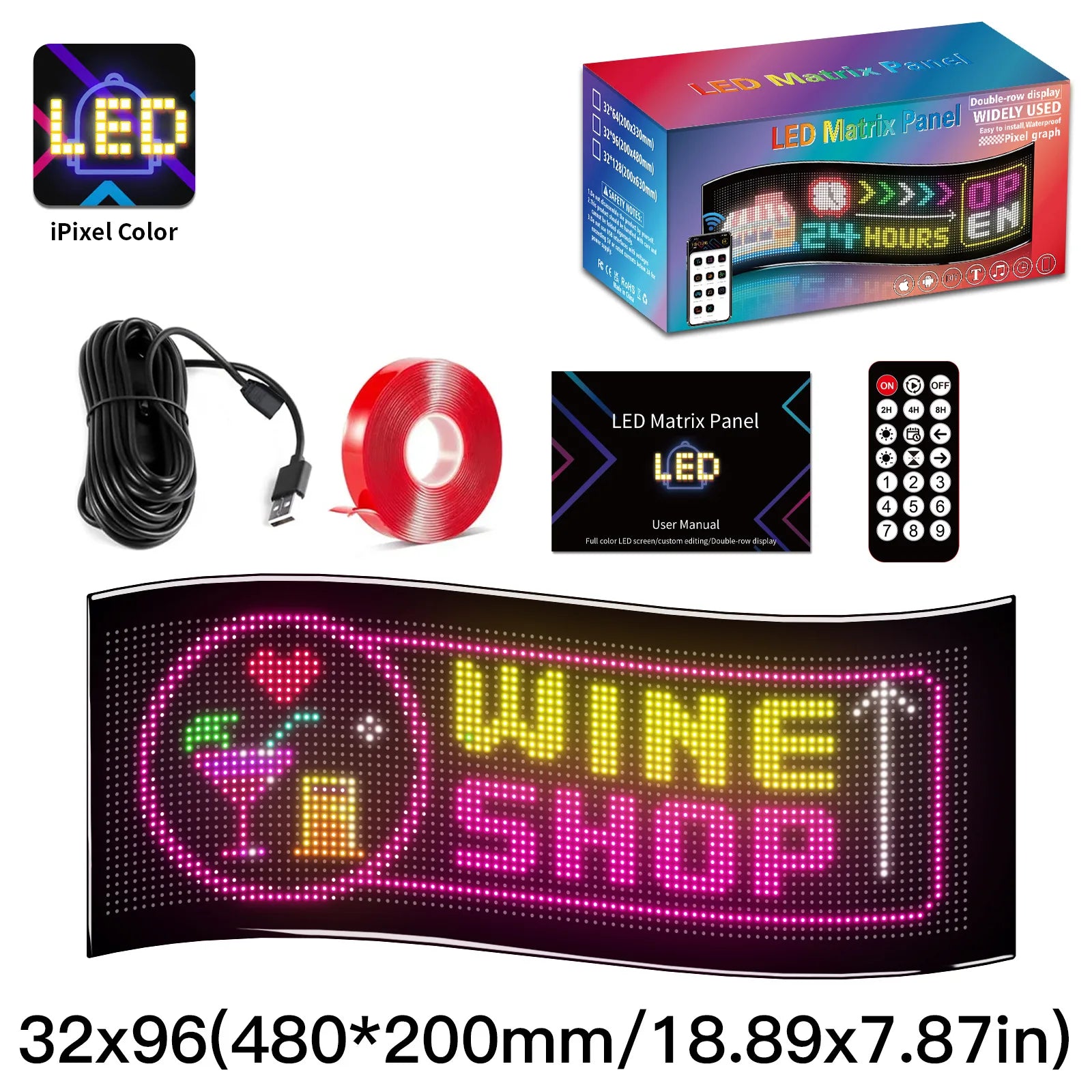 Programmable LED Matrix Panel Light Flexible Screen Display Animation Message Scrolling Car Sign APP Control For Shop Bar Party