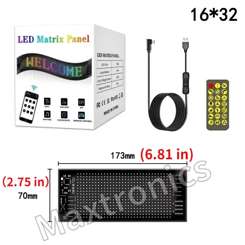 NEW Car Led Matrix Pixel Panel Multilingual USB 5V P65 Waterproof App Programmable Flexible Screen Display for Truck Devil's Eye