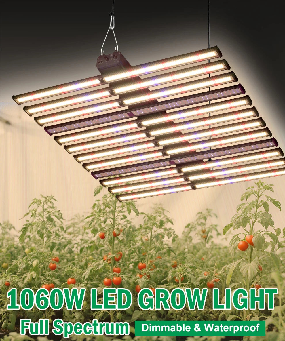 Full Spectrum 1060W AC100-277V IP65 Waterproof Dimmable & LED Chip SMD281B Easy Installation LED Grow Light