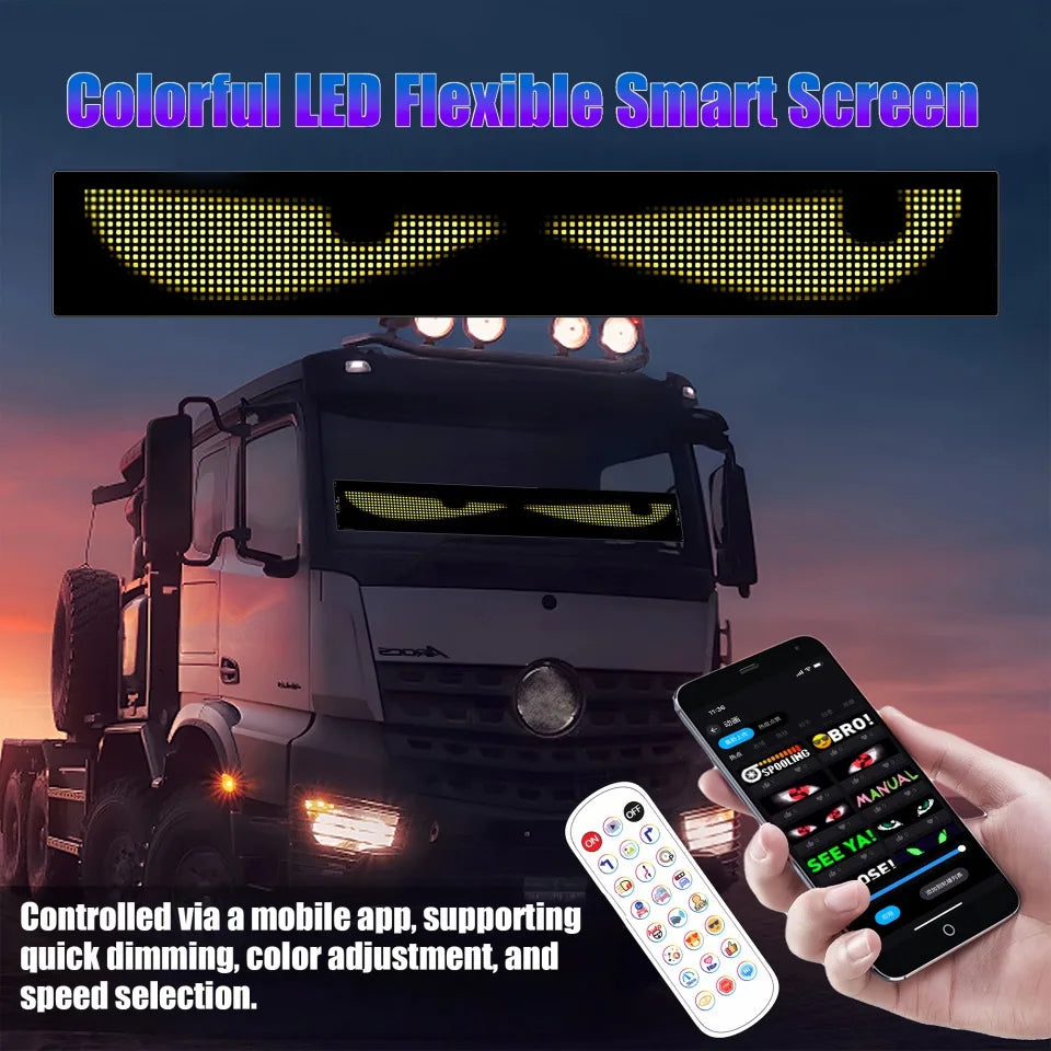 LED Matrix Panel AI Voice Function Devil's Eye Flexible Screen App Control DIY Programmable Lighting for Car Decor Accessories