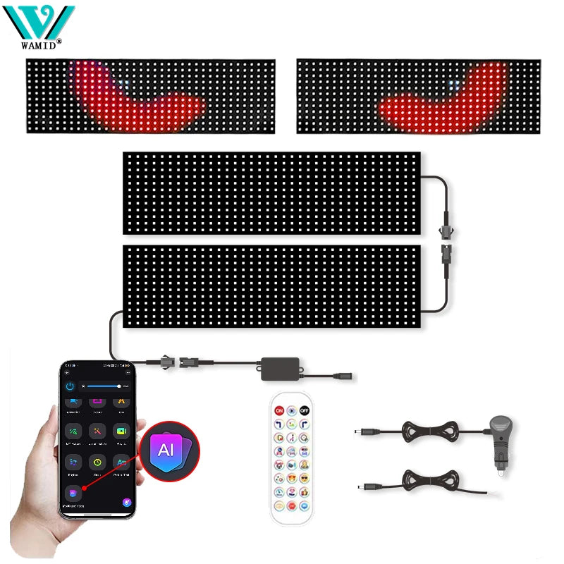 LED Matrix Pixel Panel Light Bluetooth App 12V 24V Control Scrolling Advertising LED Car Sign Animation Programmable For Car Sho