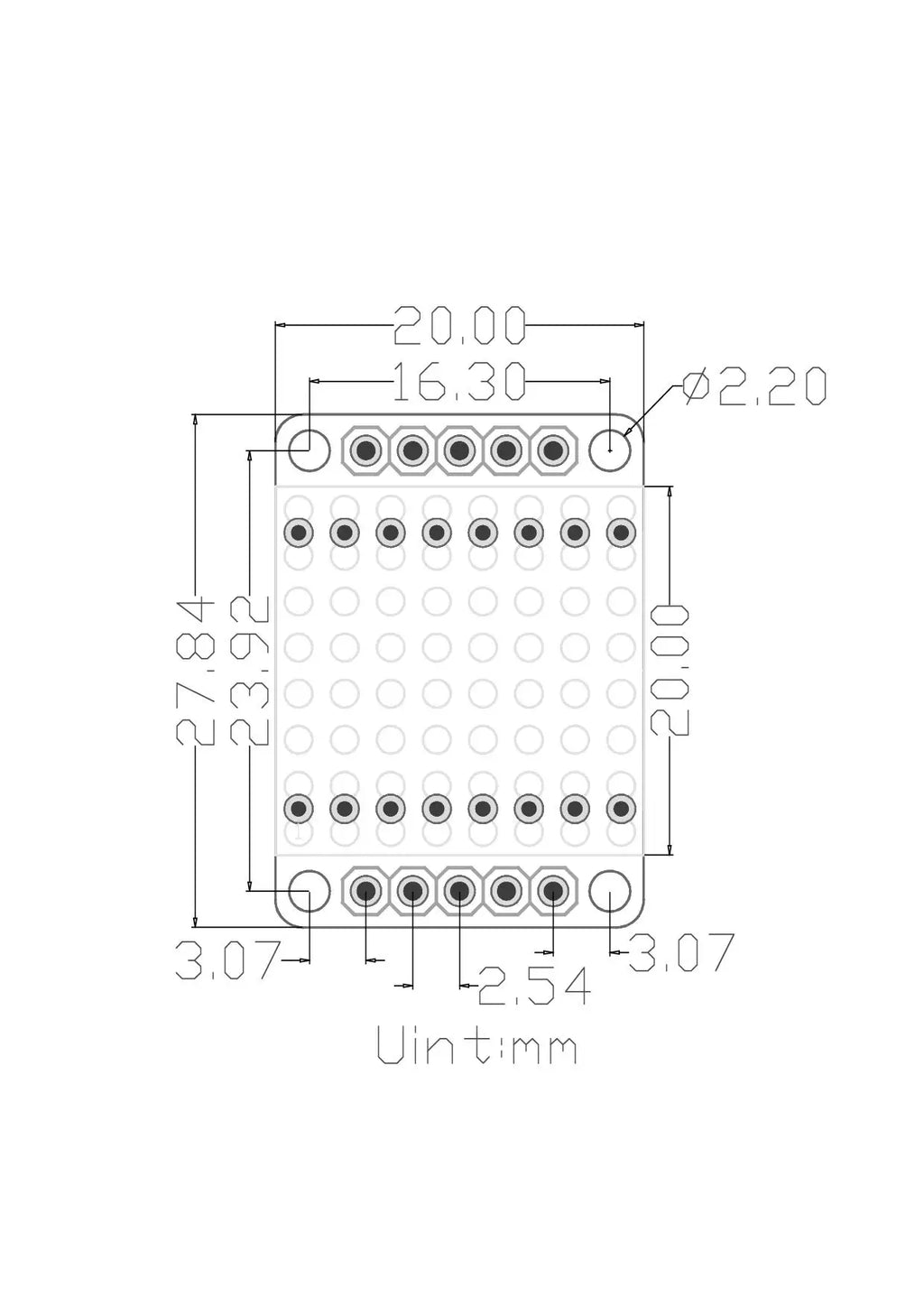 8*8 8*16 8*32 0.7Inch MAX7219 Red/Blue/Green/White Dot Led Matrix MCU Display Control Module 5V Interface Output Input