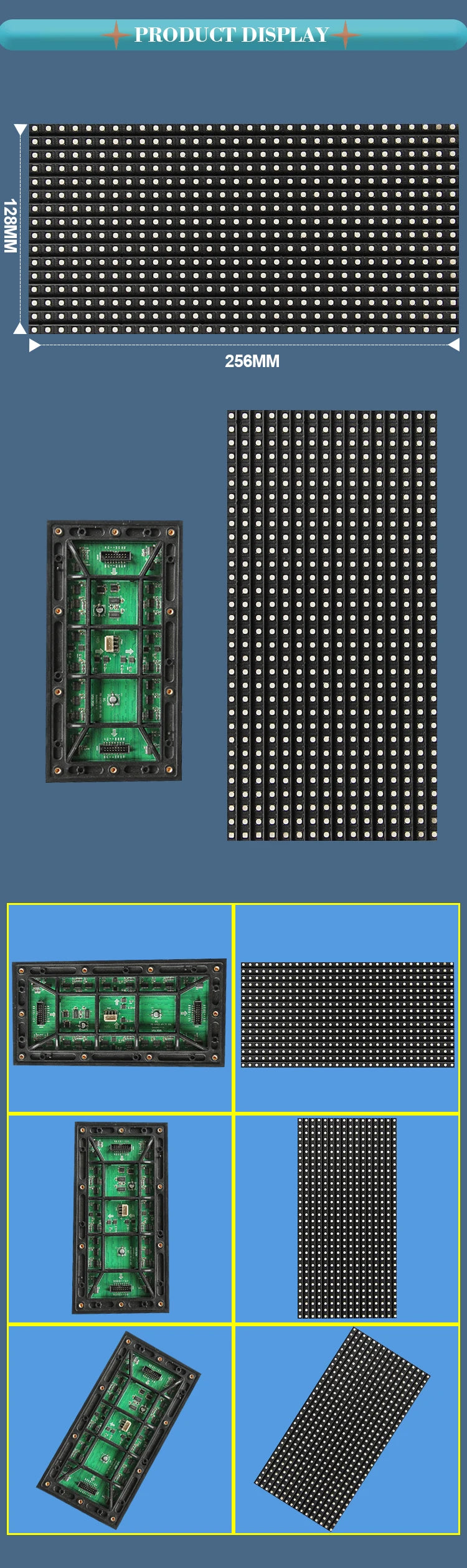 LED Matrix Panel P8 Outdoor 1/4 Scan 3in1 SMD3535 RGB Full Color 256x128mm 32X16Pixels Led Signs Module