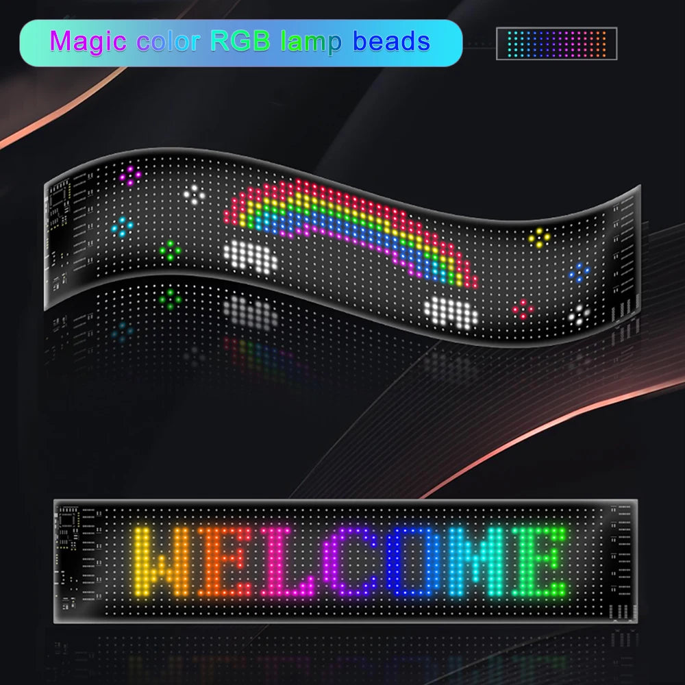 NEW Car Led Matrix Pixel Panel Multilingual USB 5V P65 Waterproof App Programmable Flexible Screen Display for Truck Devil's Eye