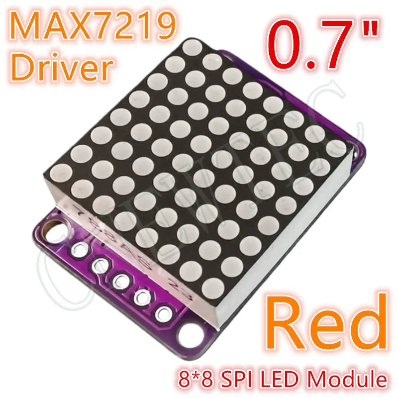 8*8 8*16 8*32 0.7Inch MAX7219 Red/Blue/Green/White Dot Led Matrix MCU Display Control Module 5V Interface Output Input