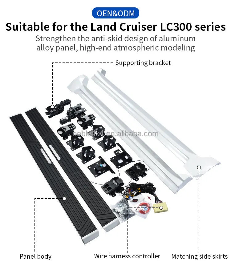 Customized LED LED Light Three Bracket Power Running Boards For LEXUS LX600 Electric Side Foot Step Sports Style Aluminum Alloy