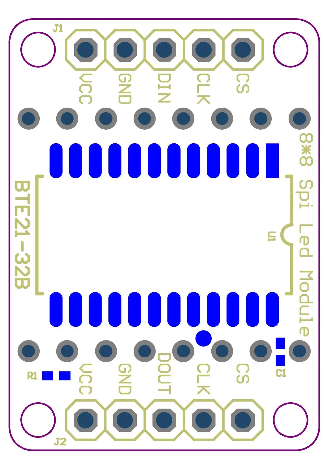 8*8 8*16 8*32 0.7Inch MAX7219 Red/Blue/Green/White Dot Led Matrix MCU Display Control Module 5V Interface Output Input