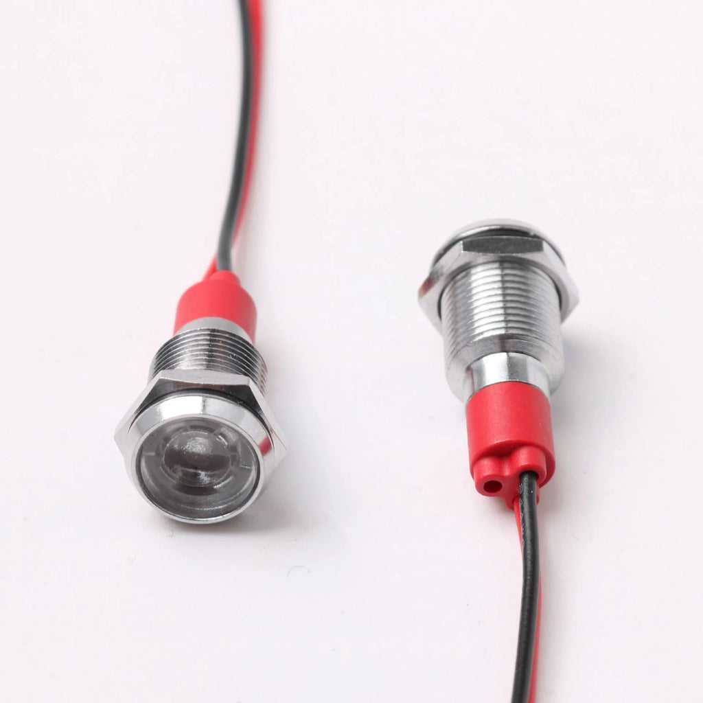 6mm 8mm 10mm 12mm LED Metal Indicator light waterproof Signal lamp with wire 3V 5V 6V 12V 24V 220v red yellow blue green white